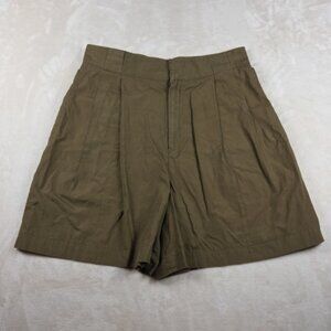 Ellen Tracy Women’s Pleated Shorts | Olive Green | Size 12
